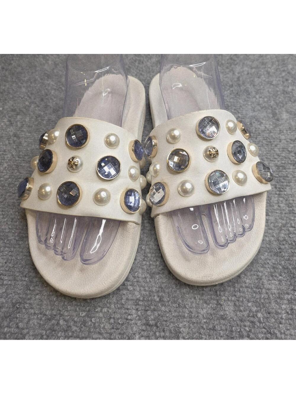Tory Burch Jewled Sliders Sz 8 *Read